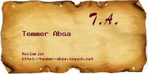Temmer Absa névjegykártya